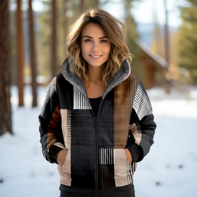 3D Women's Hooded Zipped Cotton padded Jacket A Style 2Xl - Shop at LoveMi