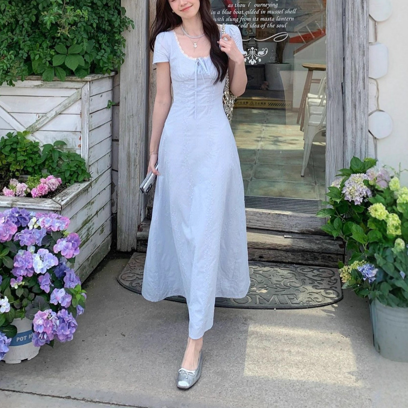 Ladies' Lace Patch Elegant Casual Dress