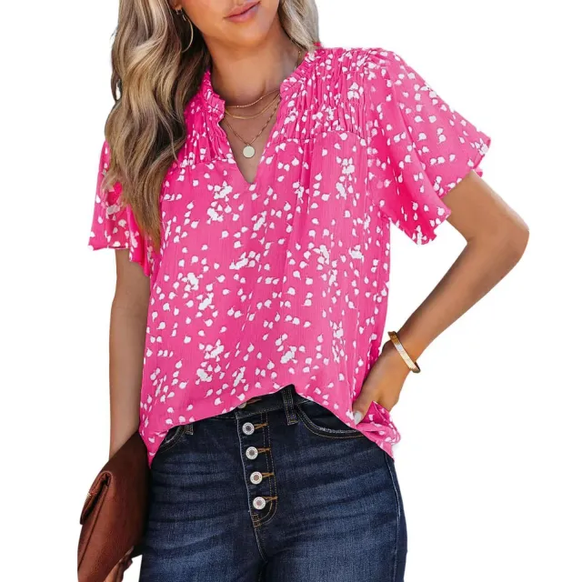 Women's Printed Fashion Short sleeved Top Rose - Shop at LoveMi
