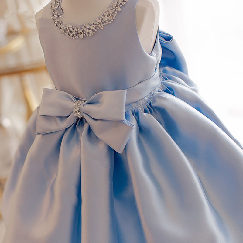 Children's Pettiskirt Flower Girl Spring Princess Banquet Blue Dress - Image 3