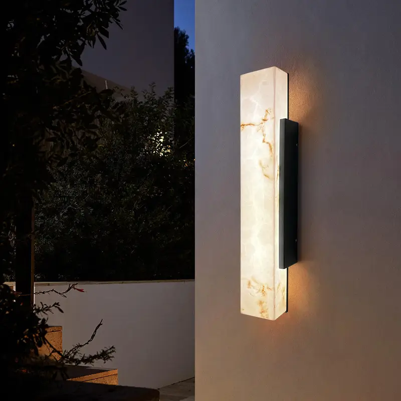 Minimalist Chinese Style LED Engineering Marble Wall Lamp Courtyard