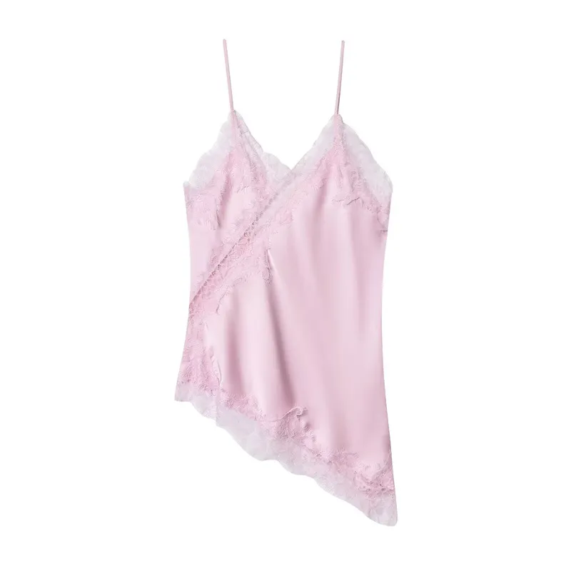 Fashion Sexy Lace Trim Camisole Women - Pink