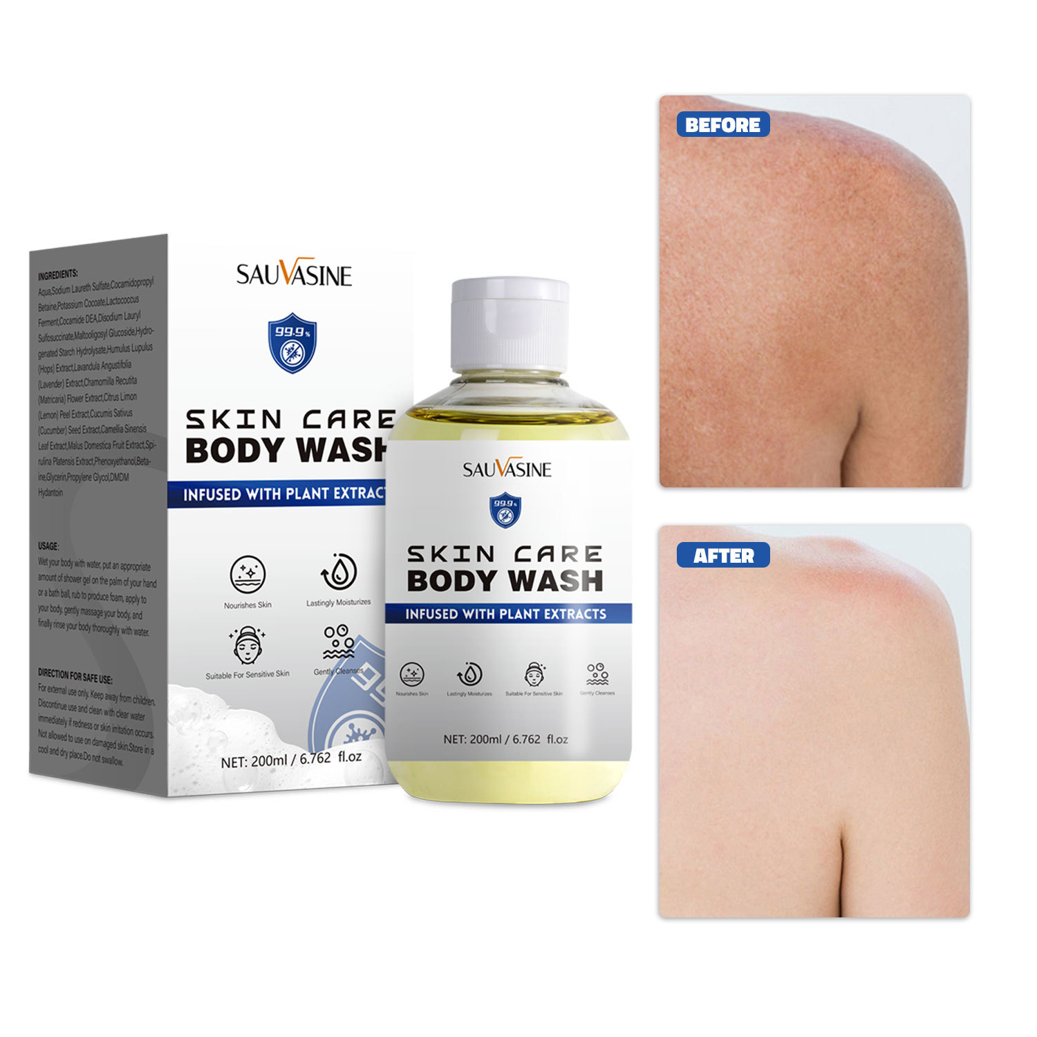 Moisturizing, Deep Cleansing SAUVASINE Anti-jun Shower Gel