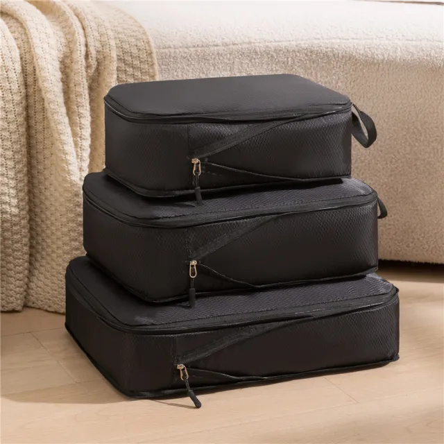 Travel Clothing Compression Storage Bag Three piece Set Black - Shop at LoveMi