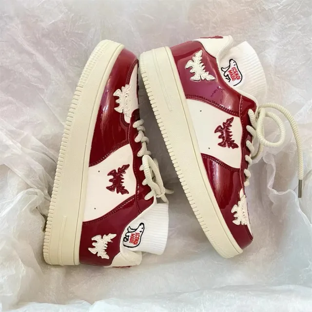 Hip Hop Platform Summer New Butterfly Bat Breathable Sneakers Red - Shop at LoveMi