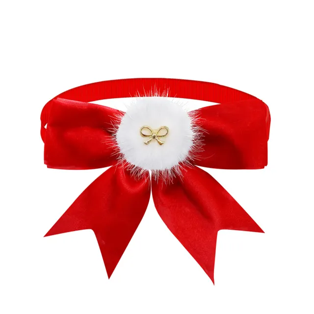 Pet Tie Solid Color Bow Jewelry Suede Adjustable Red - Shop at LoveMi