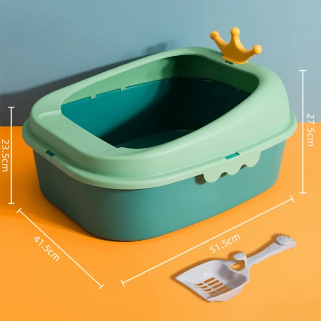 Crown Litter Box Oversized Full Semi enclosed Mint Green Large - Shop at LoveMi