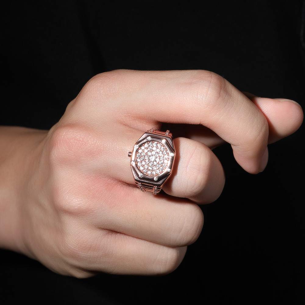 Punk AP-style Copper With Zircon Inlays Instagram Inspired High End Trendy Ring