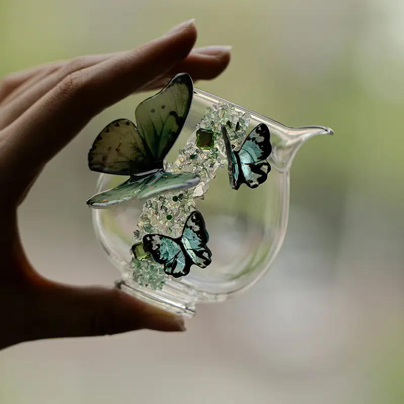Creative Butterfly Fair Cup, Purely Handmade Glass