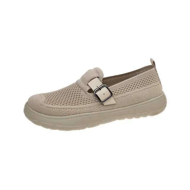 Breathable And Comfortable Sneaker Slip on Soft Bottom Walking Beige - Shop at LoveMi