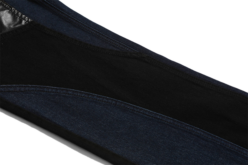 Title 7, Modische Herren Jeans aus PU-Leder mit farblich...