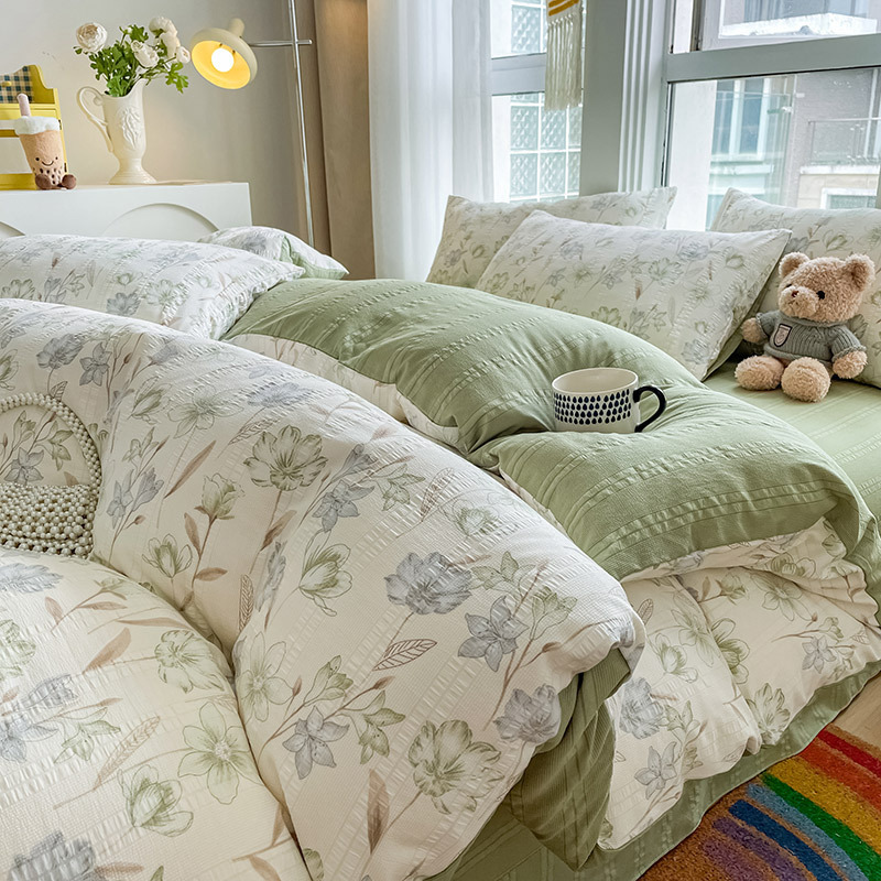 Aerobic Jacquard Cloud Yarn Cotton Four-piece Set Soft Skin-friendly - Image 6