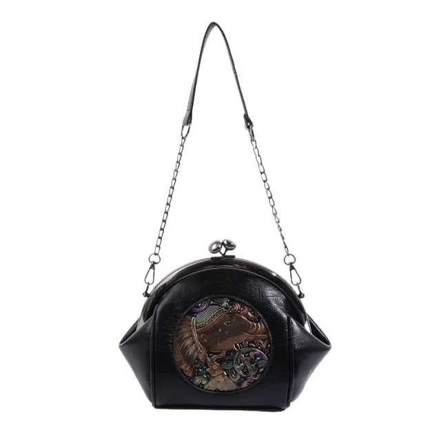 Western Style Underarm Clip Bag Shoulder Messenger Bag For Women Black - Shop at LoveMi