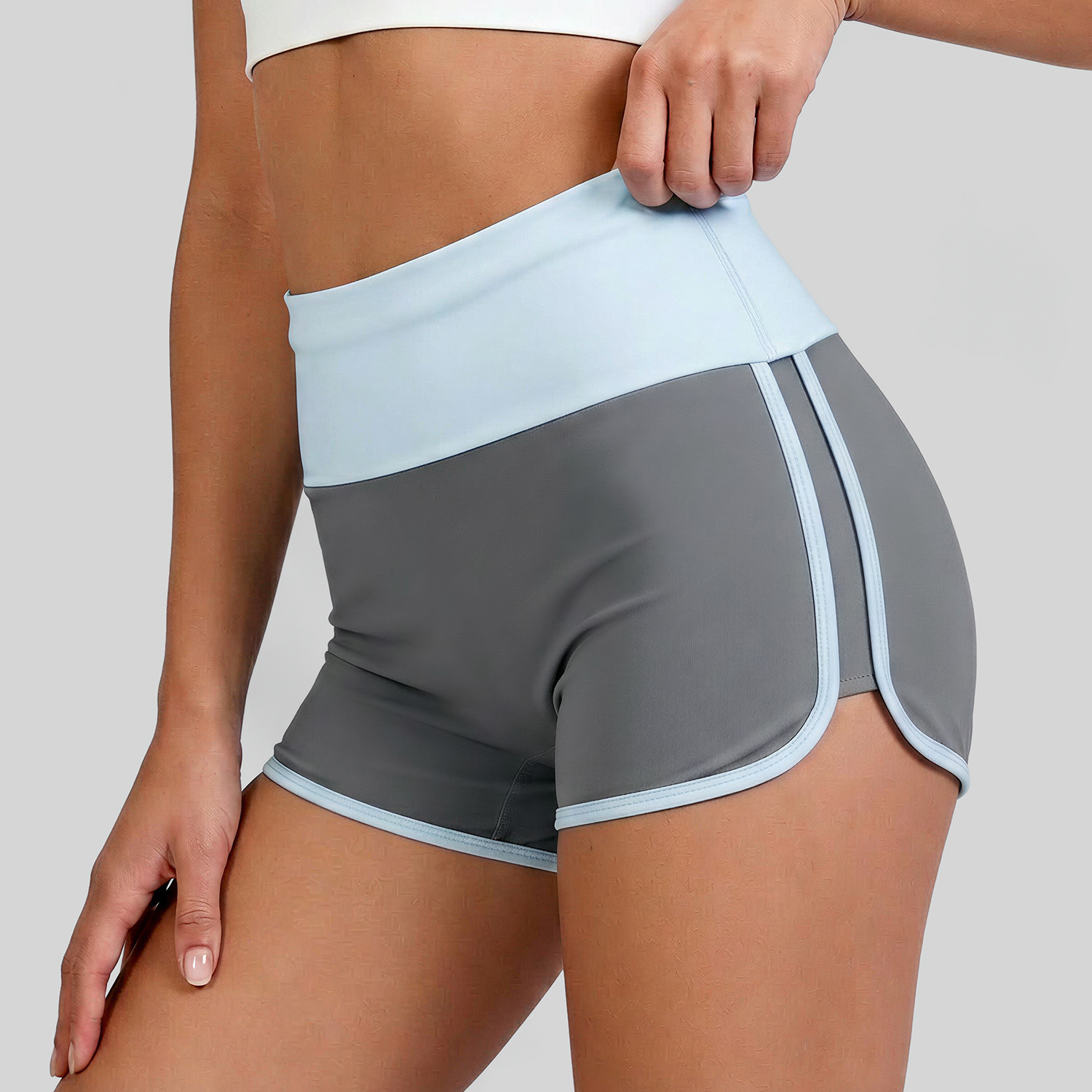 Contrast-color Waist Shorts For Women