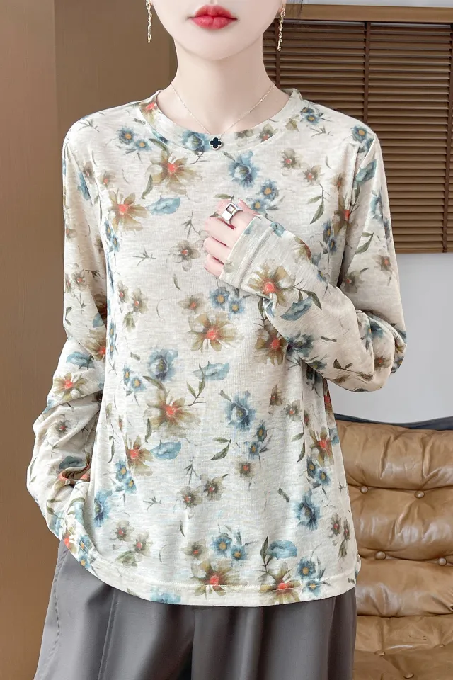 Round Neck Pullover Light Luxury Skin friendly All match Bottoming Shirt Color - Shop at LoveMi