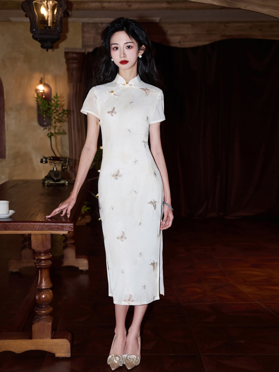 Chinese style Women's Daily Wear Slim Dress Rice Butterfly - Shop at LoveMi