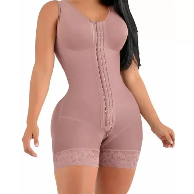 Corset One piece Enhanced Zipper Bottom Crotch Large Size Lotus Root Color M - Shop at LoveMi