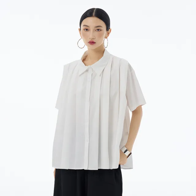 Loose Short sleeved Lapel Shirt Women's Summer New Simple Top White - Shop at LoveMi