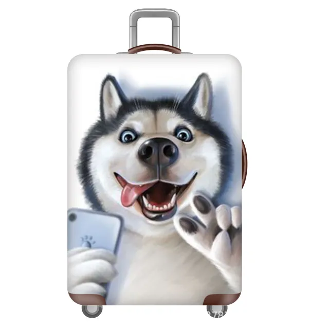 Elastic Dustproof Luggage Protective Cover Selfie Husky - Shop at LoveMi