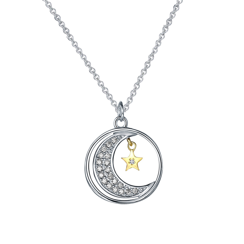 Moon XINGX Necklace Female Fashion Lettering Diamond Clavicle Pendant