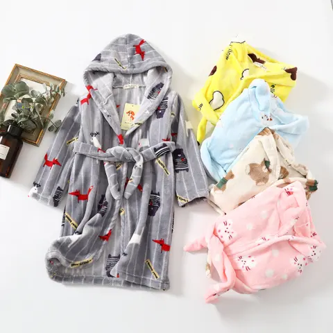 Children Clothing Home Clothes Flannel Men's Women's Hoodie Coral