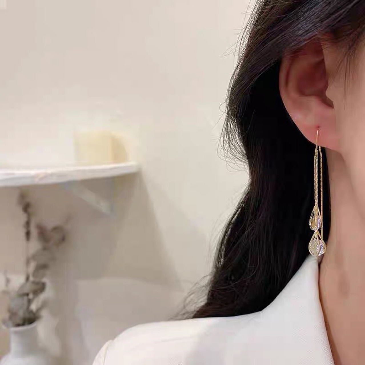 Zircon Water Drops Hanging Earrings 5