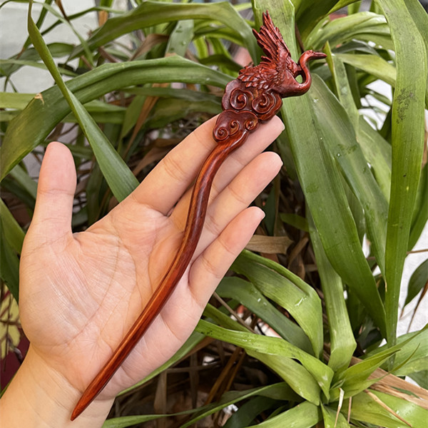 Ebony Antique Carved Hairpin 30