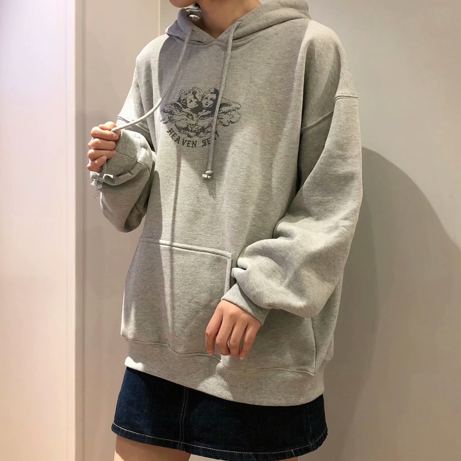 Title 4, Autumn And Winter New Angel Loose Hooded Thin V...