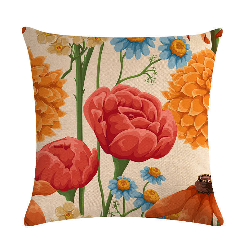 Title 14, Pastoral Style Printing Series Linen Pillow Cover