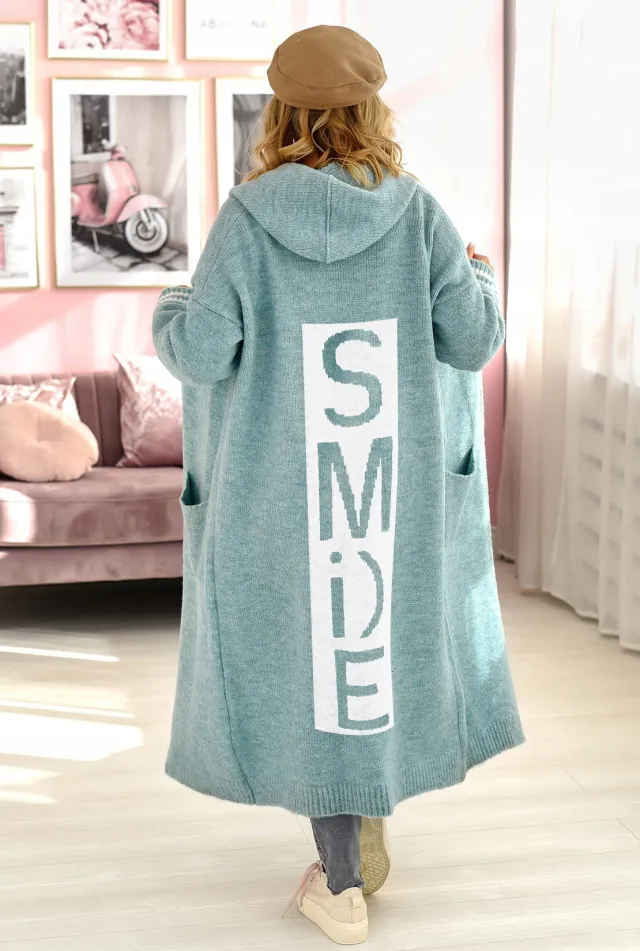 Women's Autumn And Winter Knitted Sweater Long Coat Green - Shop at LoveMi