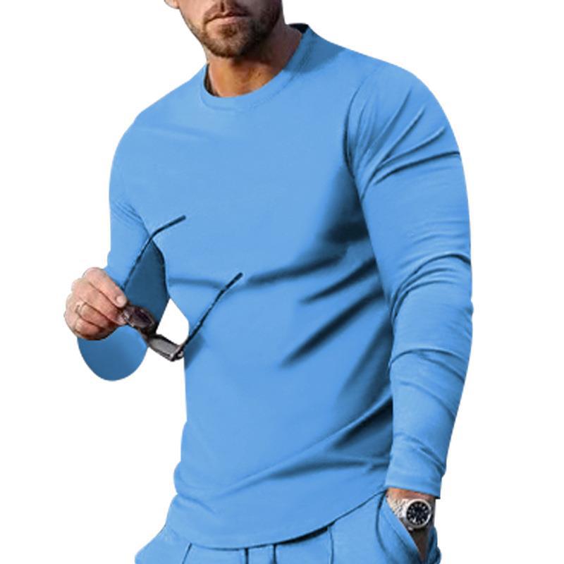 Title 9, Mens long-sleeved solid color top, trendy loos...