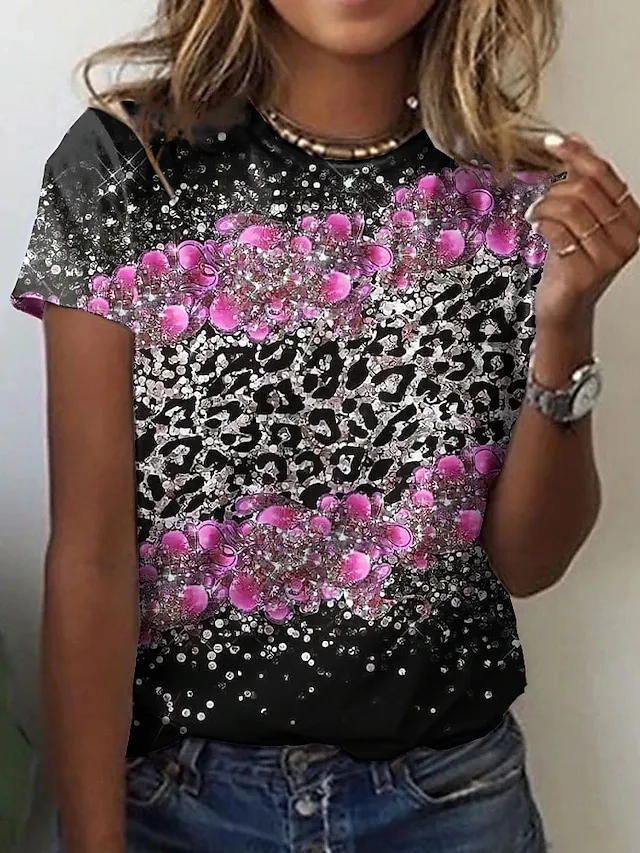 Summer Short sleeved T shirt For Women Loose Trendy F168Z51 M - Shop at LoveMi