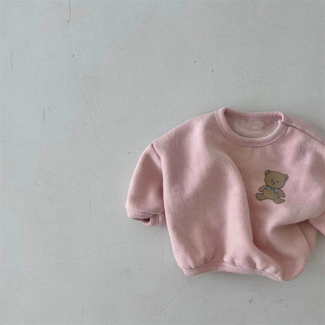 Title 10, Spring and Autumn Cartoon Bear Round Neck Loose...