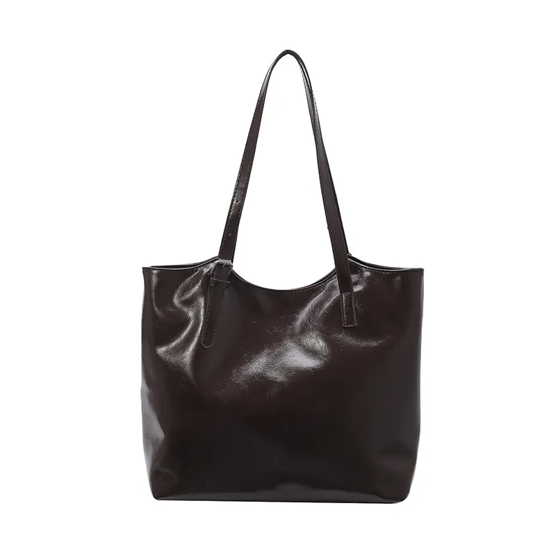 Japanese-style Minimalist Tote Bag For Women - Brown