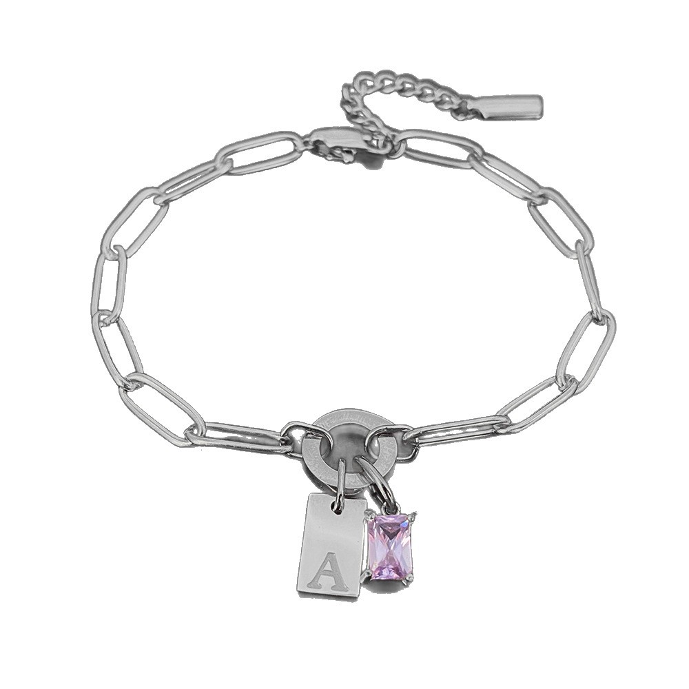 Womens Fashionable Rhinestone Letter Combination Bracelet Jewelry