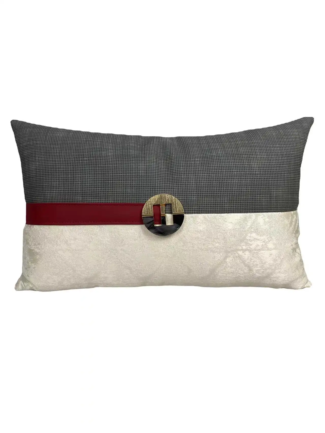 Simple Modern New Chinese Jacquard Woven Leather Pillowcase