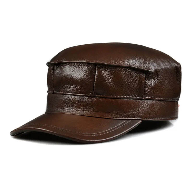 Autumn And Winter Men's Genuine Leather Octagonal