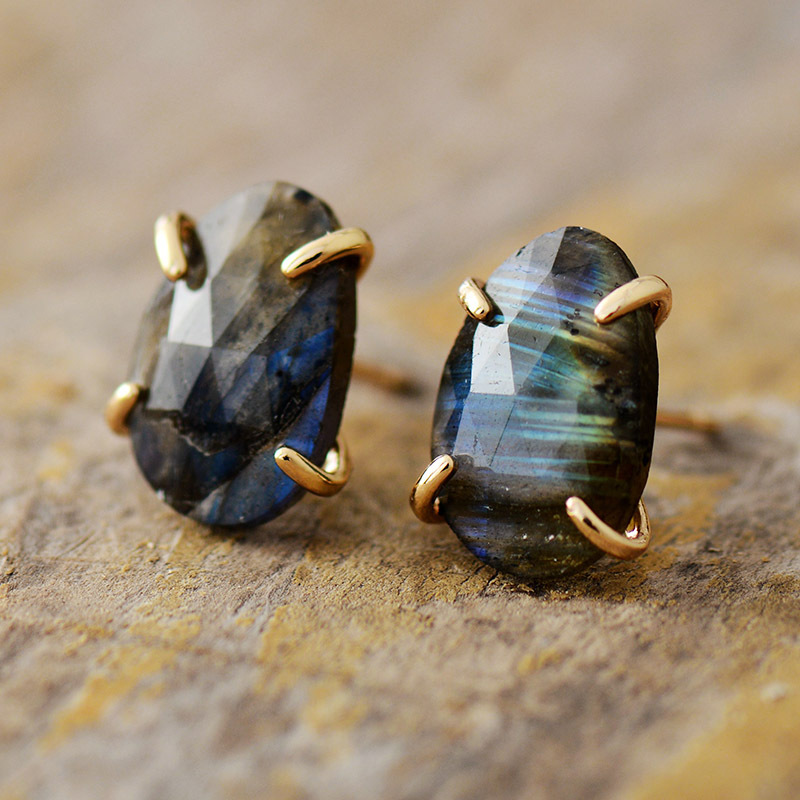 Fashionable And Unique Labradorite-Colored Earrings For Women