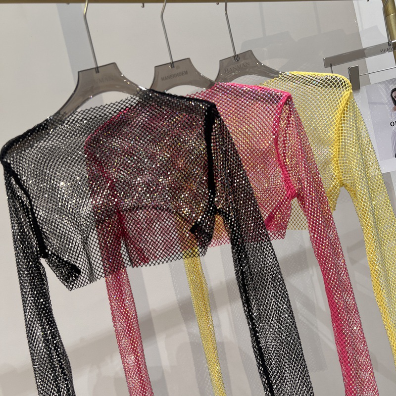 Colored Diamond Short Top Mesh