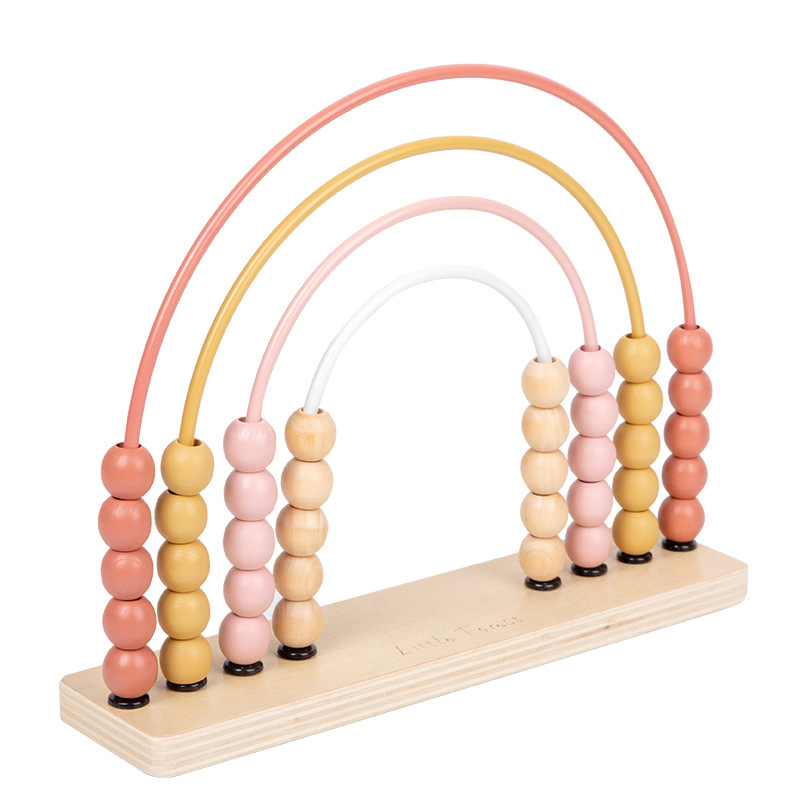 Wooden Childrens Rainbow Abacus Beads Cognitive Toy