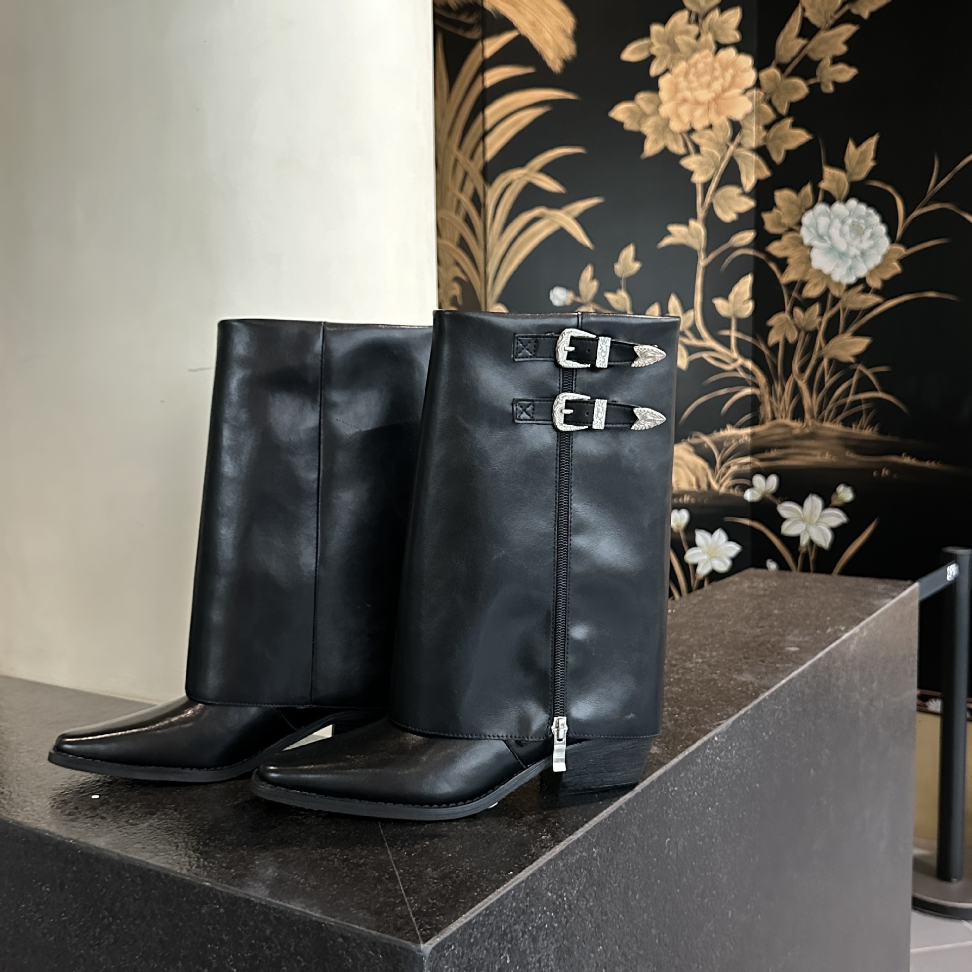 Studded Mid-Calf Boots