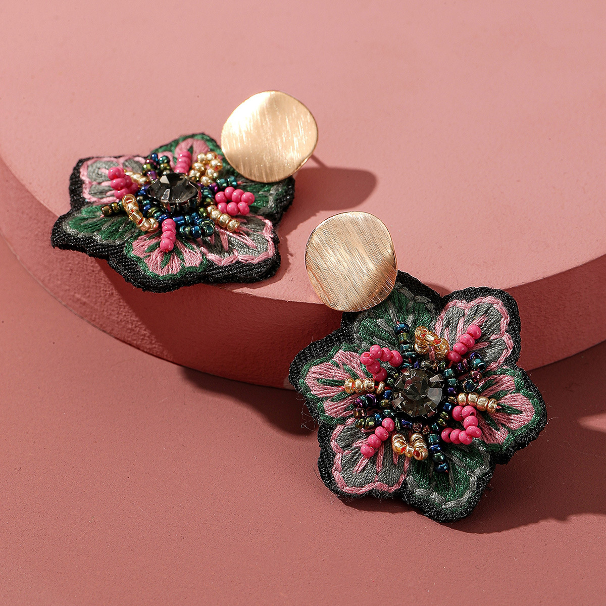 Handmade Embroidery Bead Earrings Creative