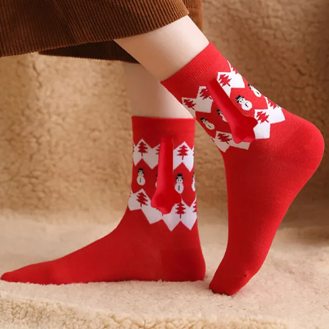 Christmas Stockings Autumn Winter Cotton Magnet Lodestone Hand Tube Socks Figure 9 - Shop at LoveMi