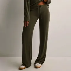 Women's Solid Colour Sports And Leisure Drawstring Trousers - Army Green - View 1