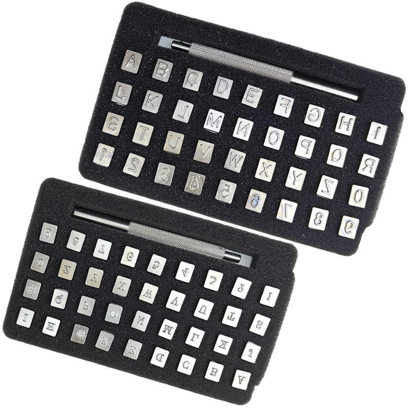Alphabet & Number Leather Stamp Set (36-Piece) - Image 4
