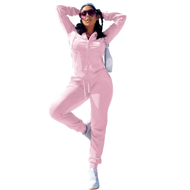 Women's Casual Silver Fox Fur Top And Pants Two piece Set Pink - Shop at LoveMi
