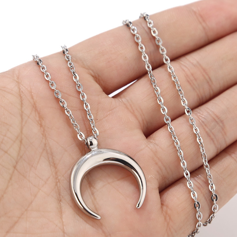 Smooth Crescent Moon Pendant Accessory Charm