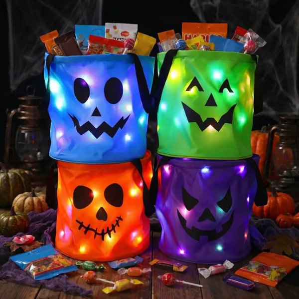 Non-woven Halloween LED Candy Bucket