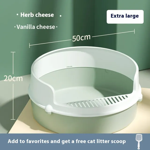 Anti splash Semi Closed Litter Box Extra Large Vanilla Cheese - Shop at LoveMi