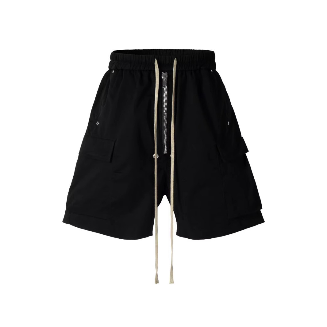 Mens Loose-fit Straight-leg Multi-pocket Utility Shorts